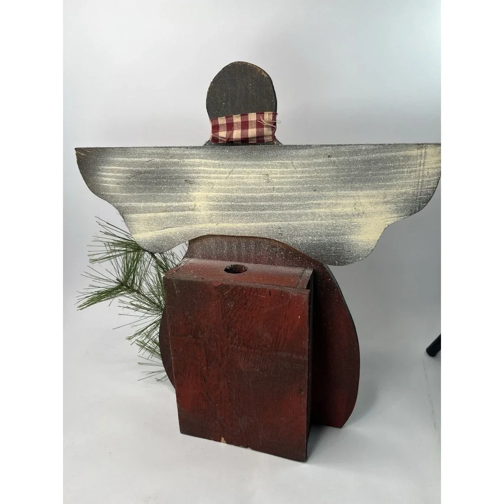 Primitive Wood Angel Rustic Farmhouse Country Shelf Sitter